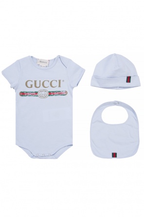 Set: bodysuit, hat, bib, zdjęcie 1 Set: bodysuit, hat, bib od Gucci Kids